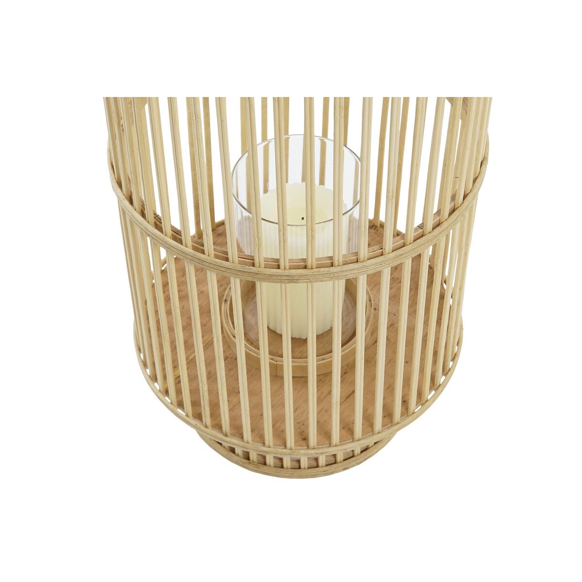 Ljusstakar DKD Home Decor Glas Bambu (26 x 26 x 69 cm) - 2