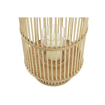 Ljusstakar DKD Home Decor Glas Bambu (26 x 26 x 69 cm)