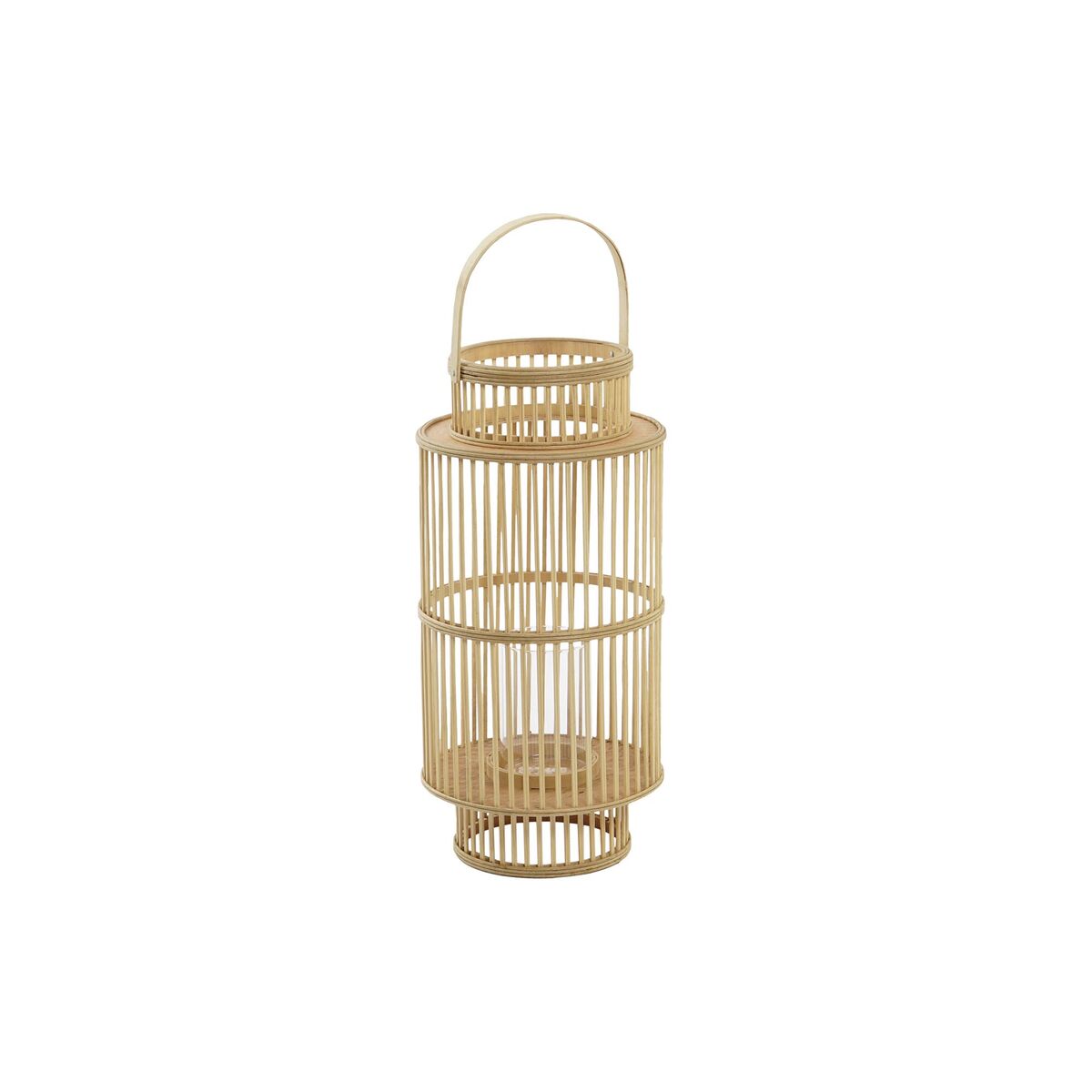 Ljusstakar DKD Home Decor Glas Bambu (26 x 26 x 69 cm) - 3
