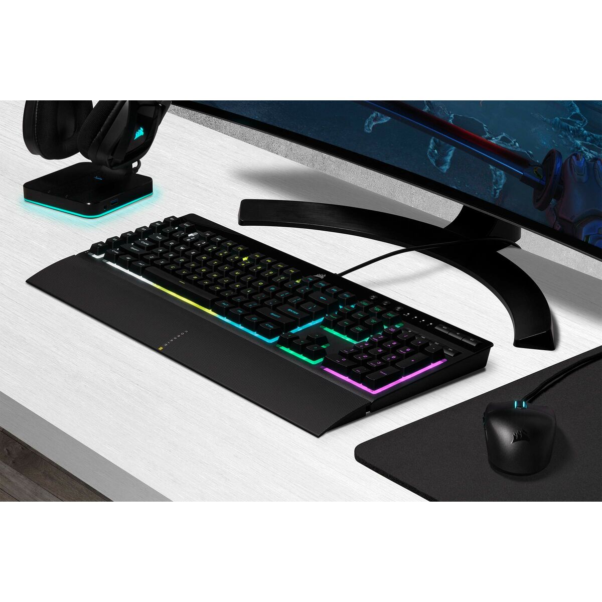 Tangentbord Corsair K55 RGB Pro Svart Qwerty Spanska QWERTY - 6