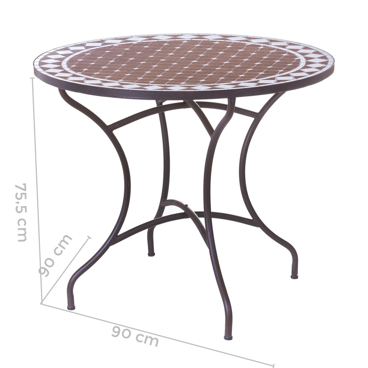 Sidobord Persea Vit Brun Keramik 90 x 90 x 75 cm - 2