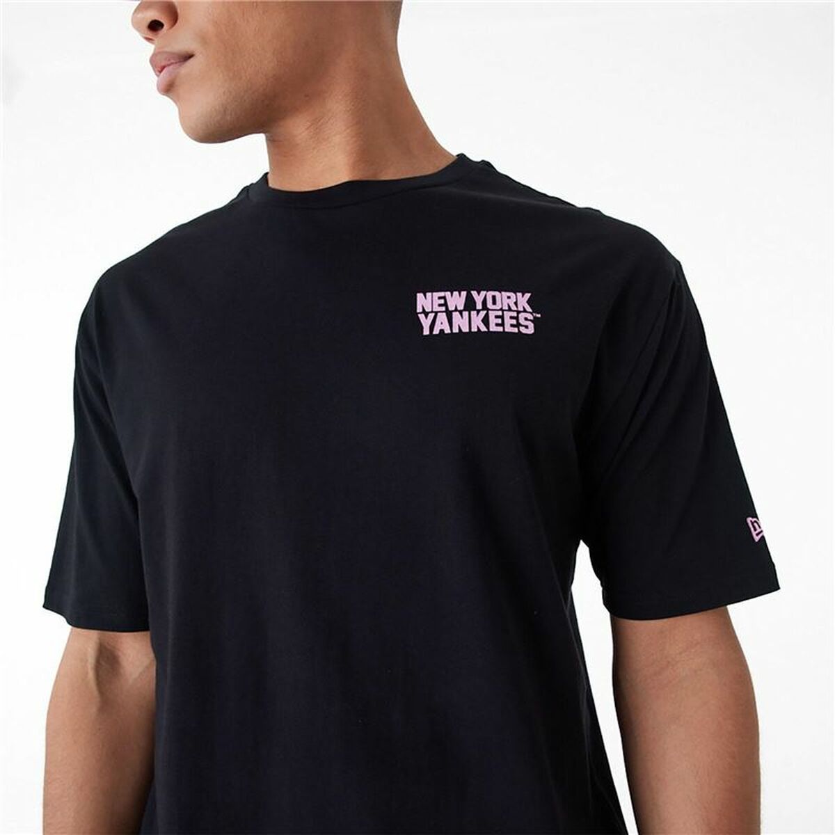 T-shirt med kortärm Herr New Era  WORDMARK OS TEE NEYYAN 60435524  Svart (S) - 5
