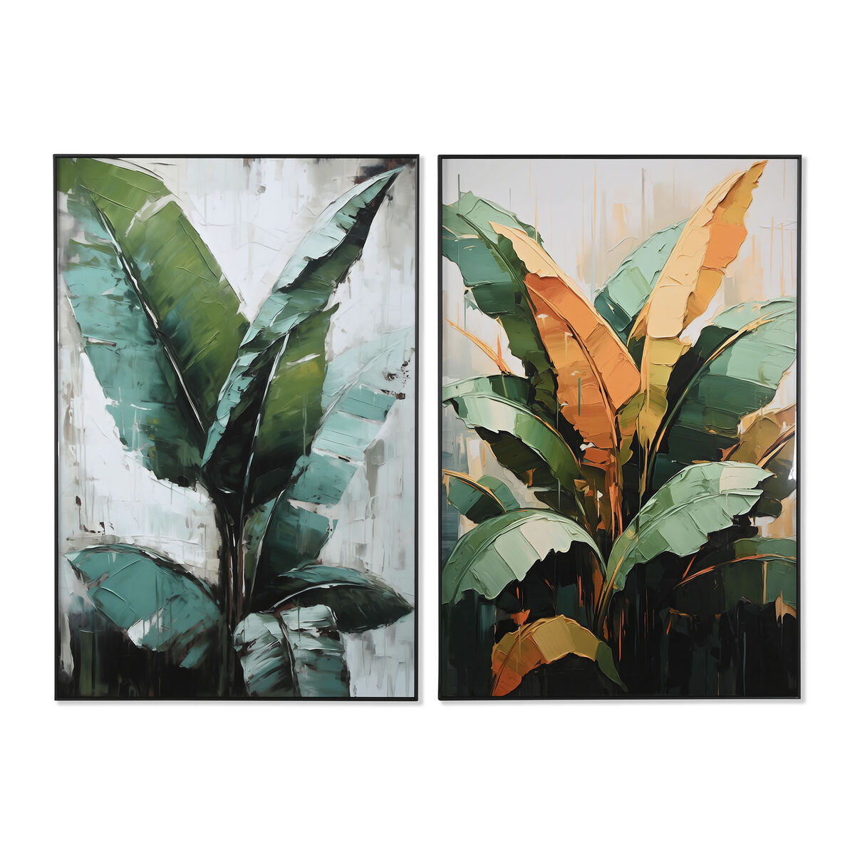 Kanvas Home ESPRIT Grön Palmer Tropiskt 80 x 3,5 x 120 cm (2 antal)