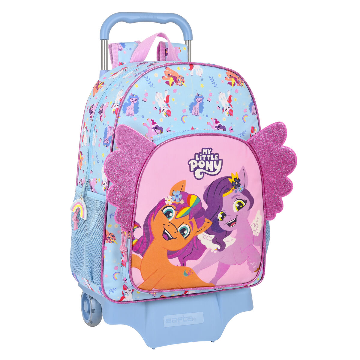 Skolväska med hjul My Little Pony Wild & free Blå Rosa 33 x 42 x 14 cm - 3