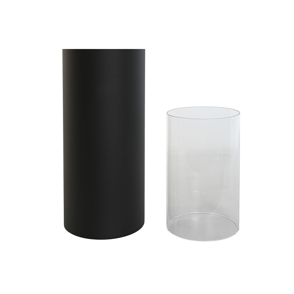 Set med ljusstakar Home ESPRIT Svart Metall Glas 27 x 27 x 125 cm (2 antal) - 3