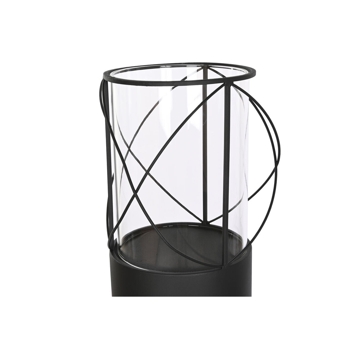 Set med ljusstakar Home ESPRIT Svart Metall Glas 27 x 27 x 125 cm (2 antal) - 4