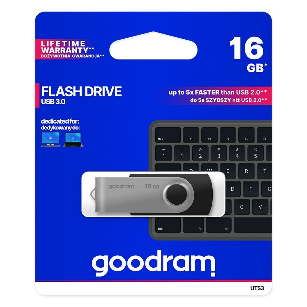 USB-minne GoodRam UTS3-0160K0R11 USB 3.1 Svart 16 GB (1 antal) - 5
