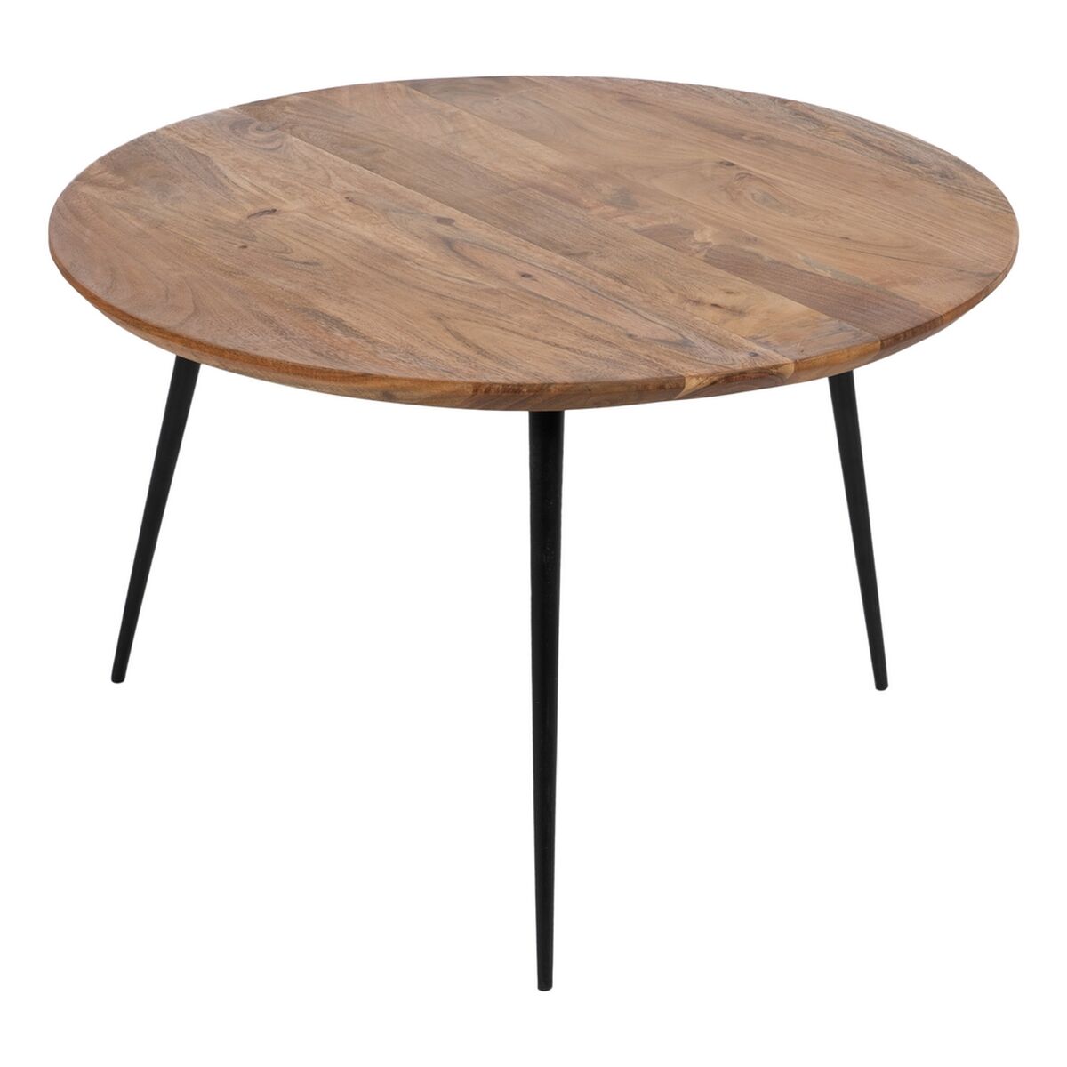 2-bordsset Svart Naturell Metall Järn Akaciaträ 70 x 70 x 40 cm (2 antal) - 3