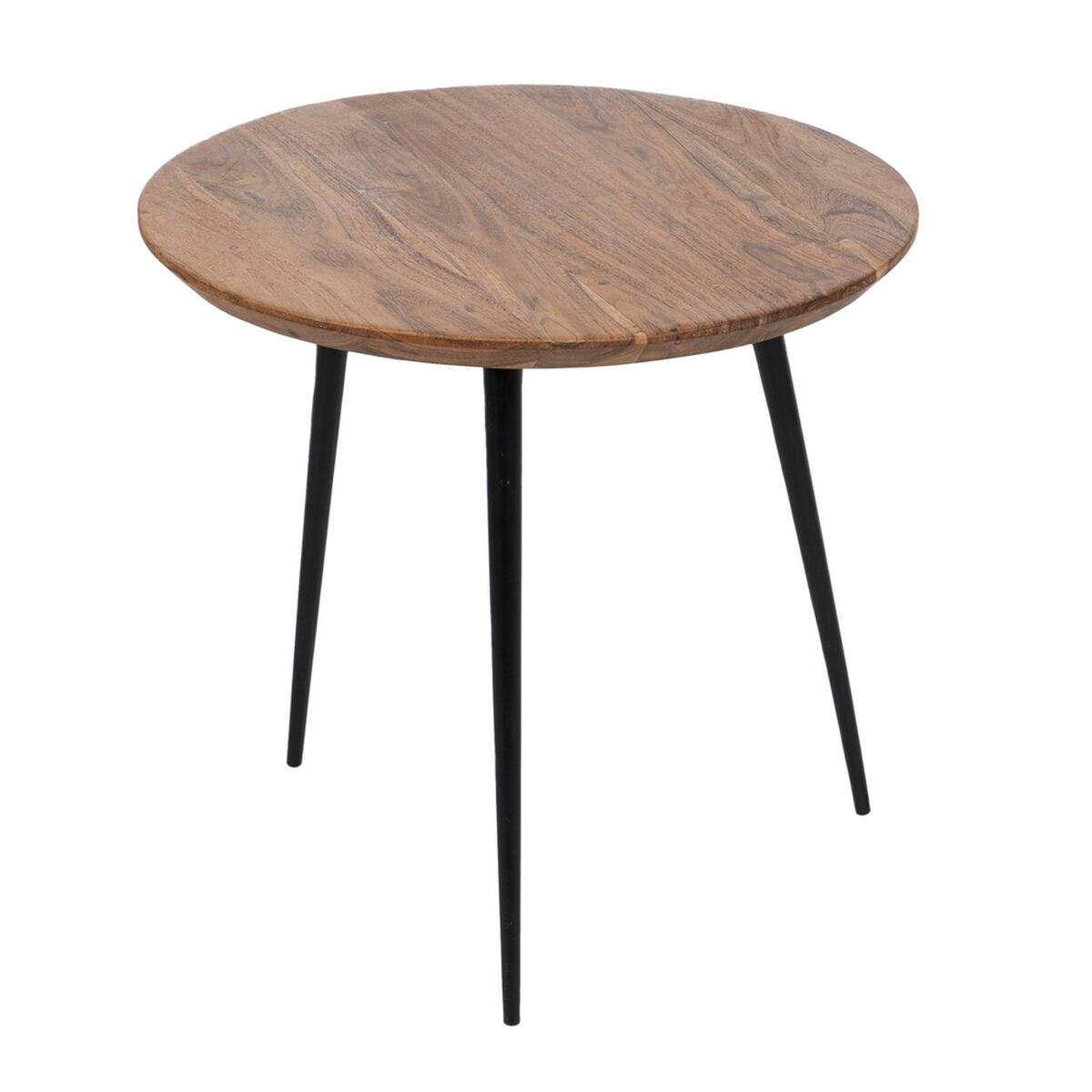 2-bordsset Svart Naturell Metall Järn Akaciaträ 70 x 70 x 40 cm (2 antal) - 4