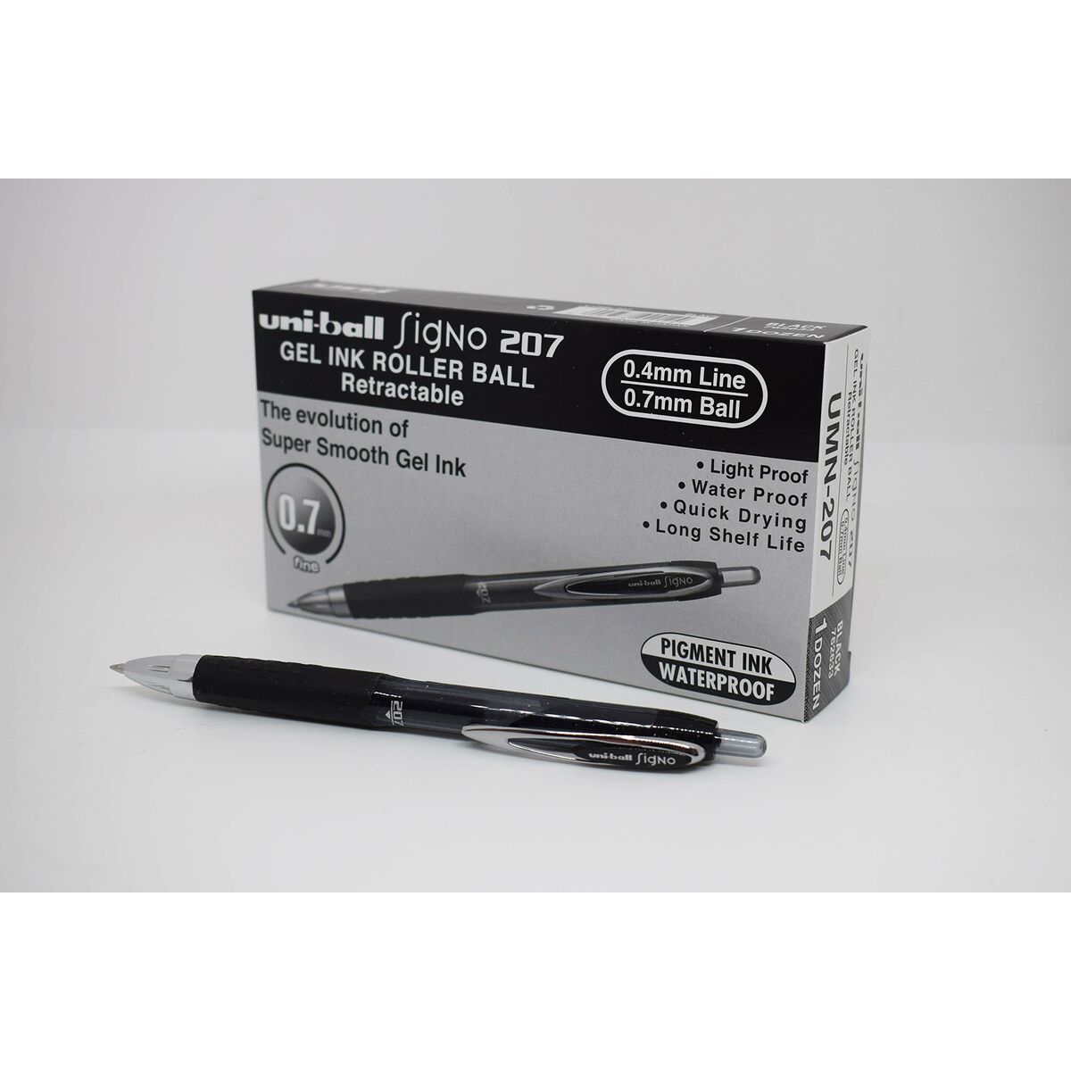 Penna för flytande bläck Uni-Ball SigNo 207 Svart 0,4 mm (12 Delar) - 3