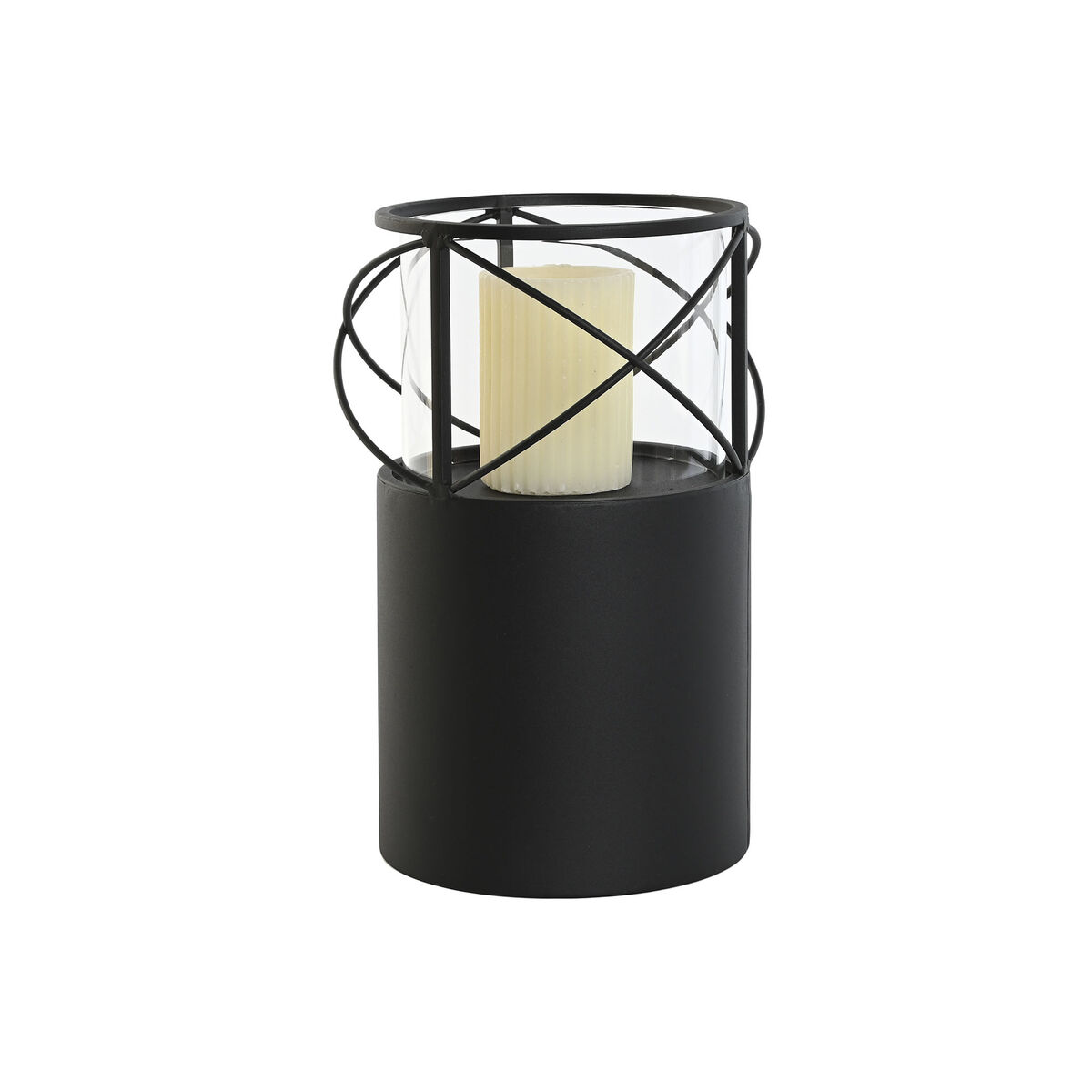 Ljusstakar Home ESPRIT Svart Metall Glas 24,5 x 24,5 x 46 cm (2 antal) - 8