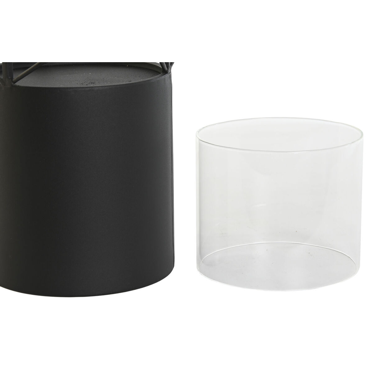 Ljusstakar Home ESPRIT Svart Metall Glas 24,5 x 24,5 x 46 cm (2 antal) - 3