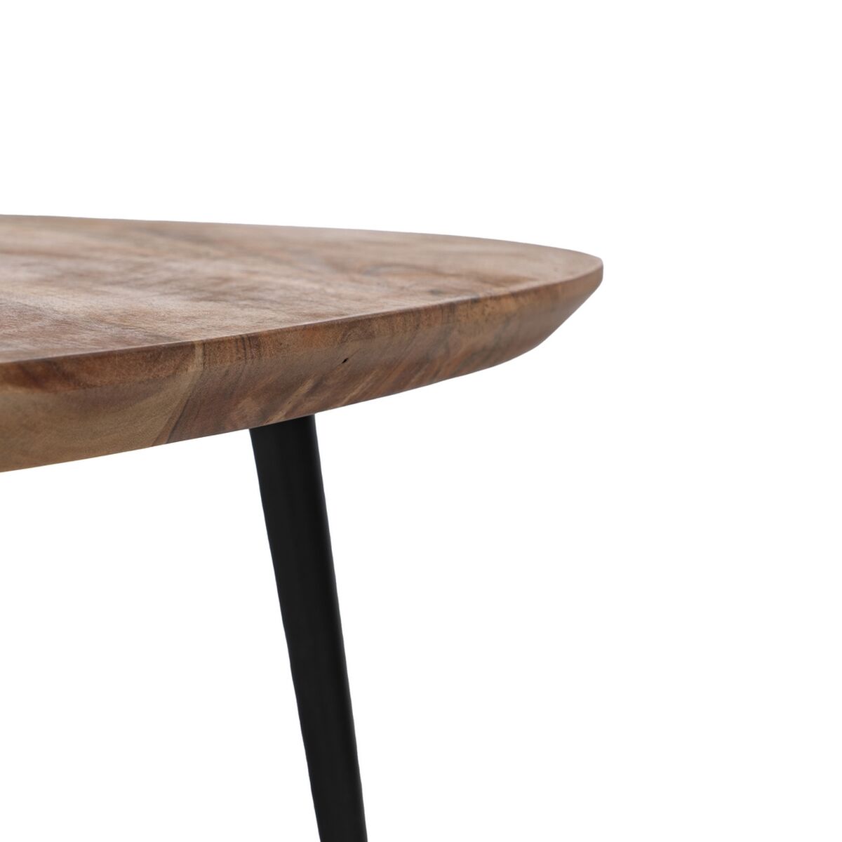 3-bordsset Svart Naturell Järn Akaciaträ 86 x 81 x 43 cm (3 antal) - 8