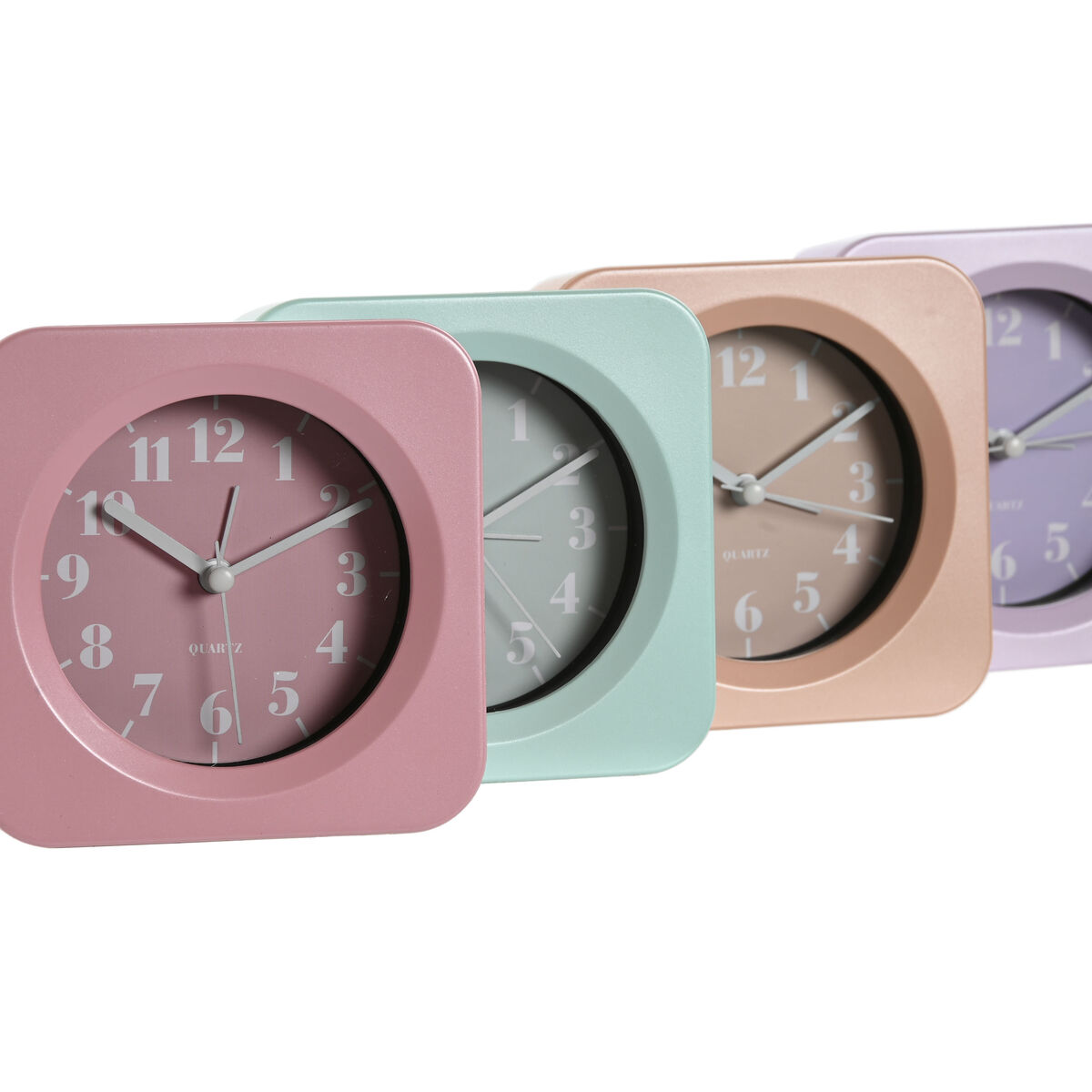 bordsklocka Home ESPRIT Grön Rosa Korall Lila (4 antal) - 2