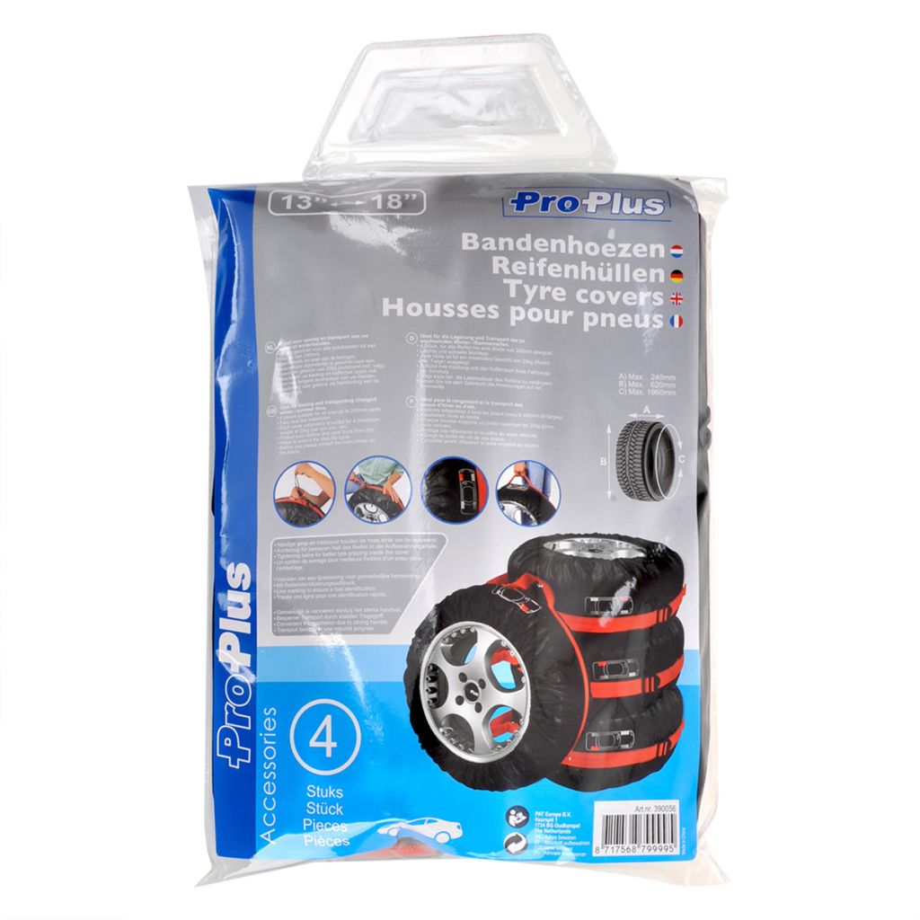 ProPlus Hjulöverdrag Profi i påse 4 st 390056 - 2