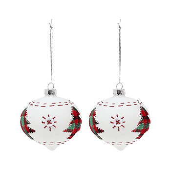 Julgranskulor 8 cm (2 uds) Glas Vit