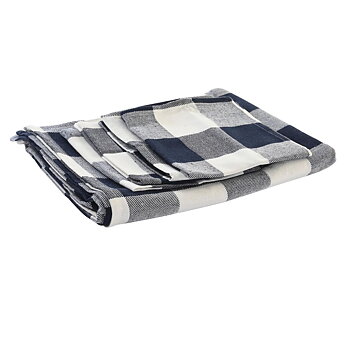 Dukar och servetter DKD Home Decor 250 x 150 x 0,5 cm Blå Vit