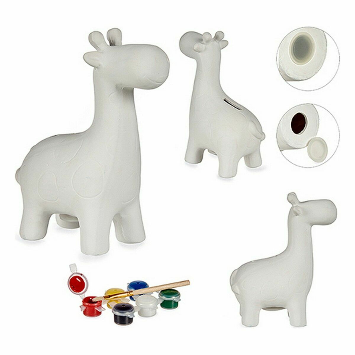 Måla din egen sparbössa Pincello Keramik Giraff 6,8 x 16,2 x 13,2 cm 13,5 x 17 x 6,8 cm 12 x 16 x 5,5 cm (12 antal) - 5