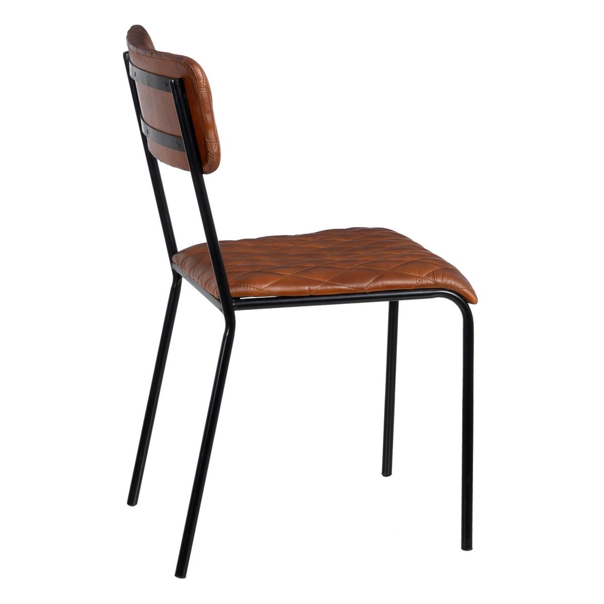 Matsalsstol Brun Svart Läder Järn 45 x 53 x 86 cm - 3