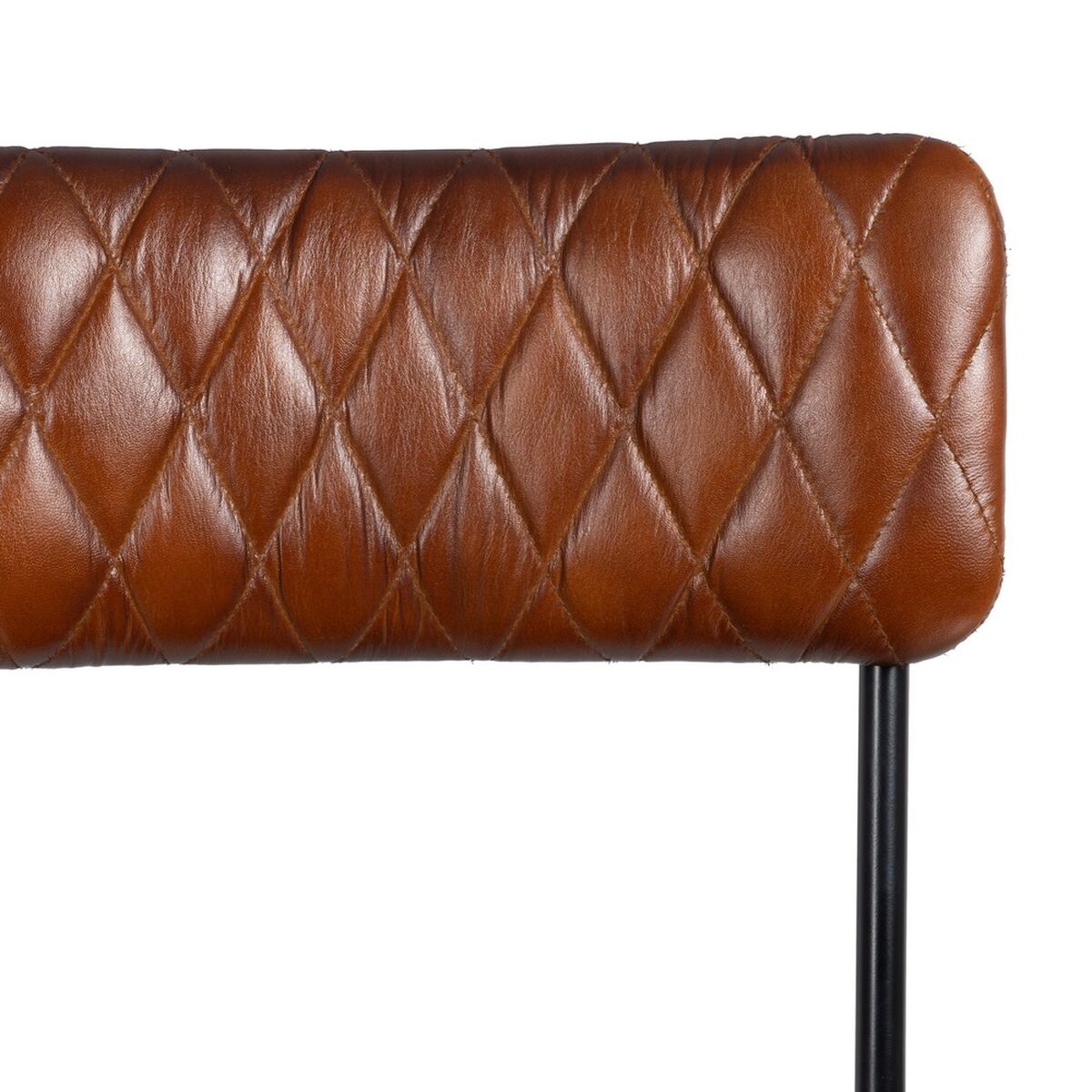Matsalsstol Brun Svart Läder Järn 45 x 53 x 86 cm - 5