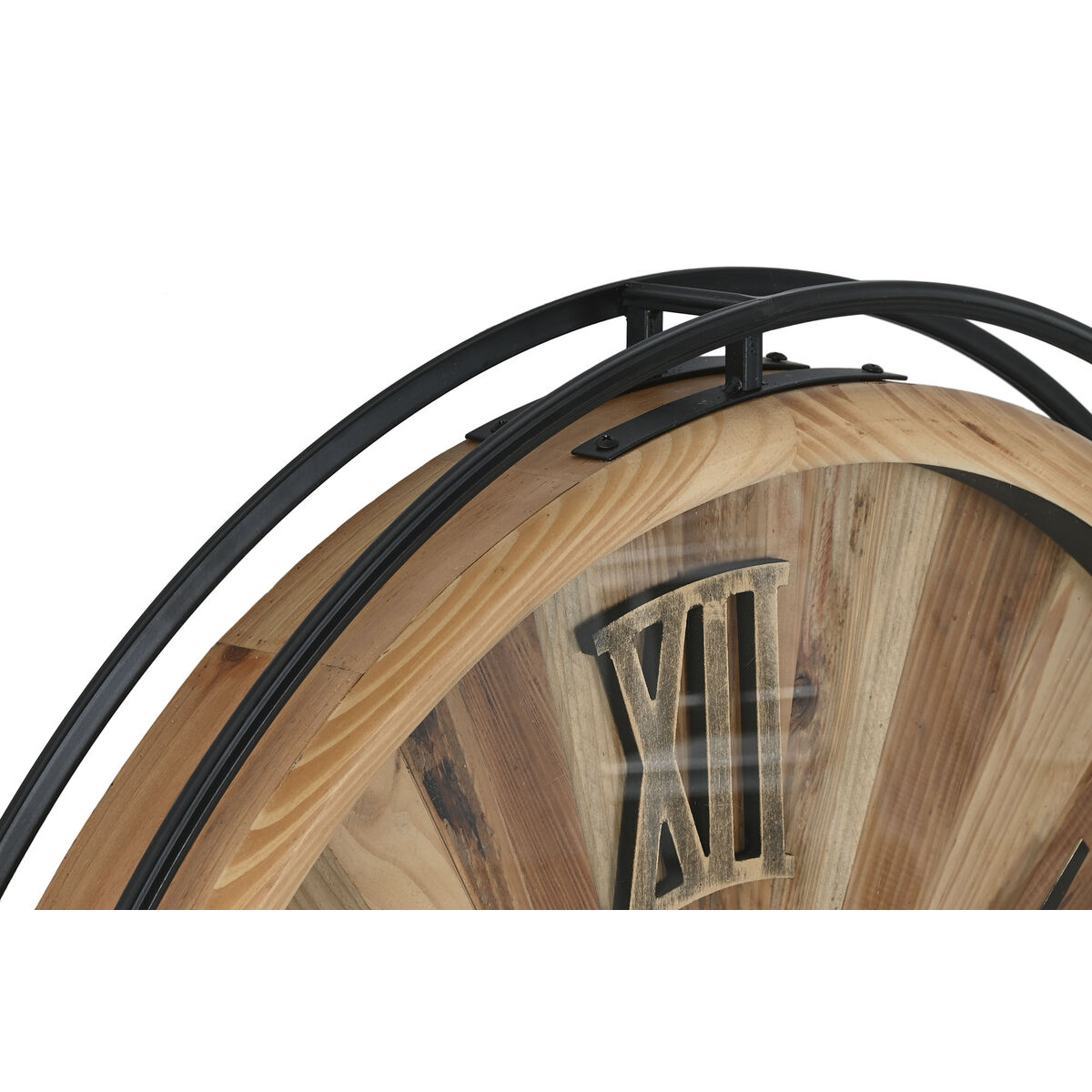 Väggklocka Home ESPRIT Svart Naturell Glas furuträ 87,2 X 8 X 87,2 cm - 2