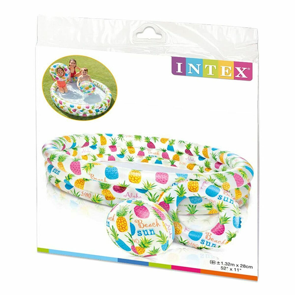 Uppblåsbar plaskpool för barn Intex 248 L 132 x 28 x 132 cm - 2