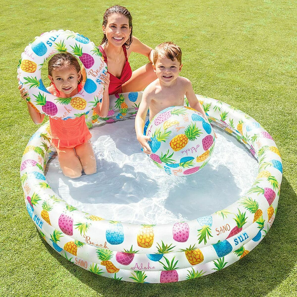 Uppblåsbar plaskpool för barn Intex 248 L 132 x 28 x 132 cm - 3