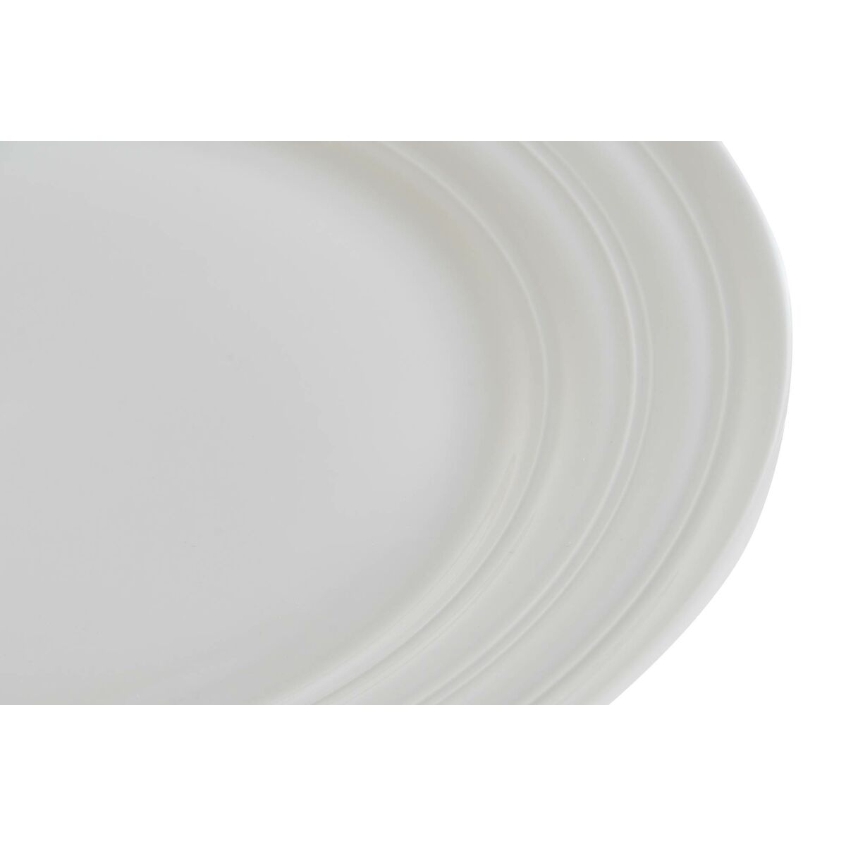 Platt skål DKD Home Decor Vit Porslin 27 x 27 x 2 cm - 5