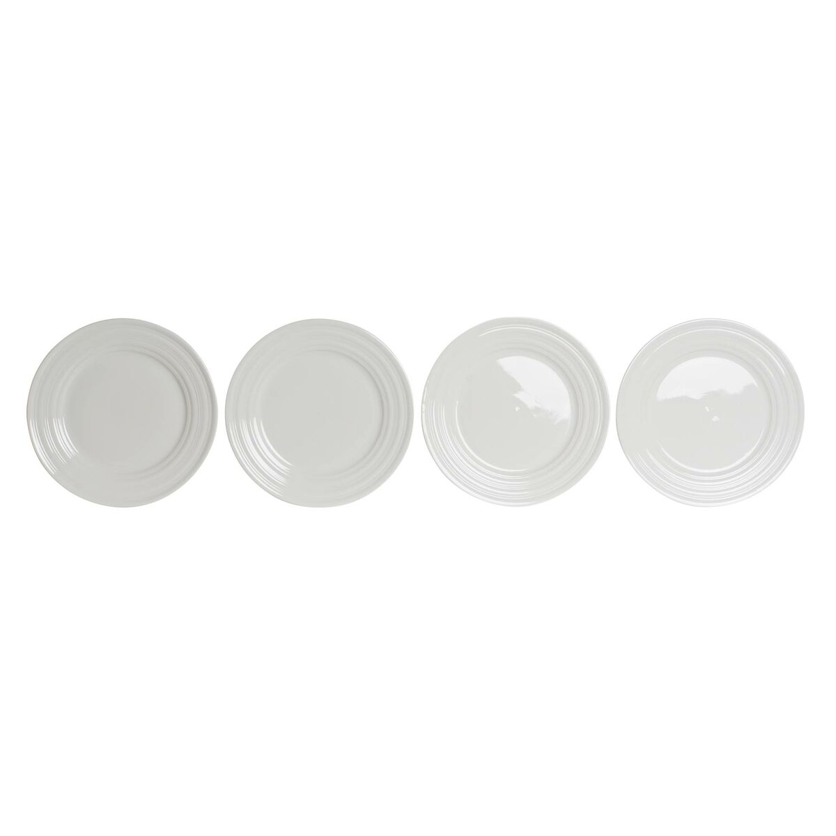 Platt skål DKD Home Decor Vit Porslin 27 x 27 x 2 cm - 2