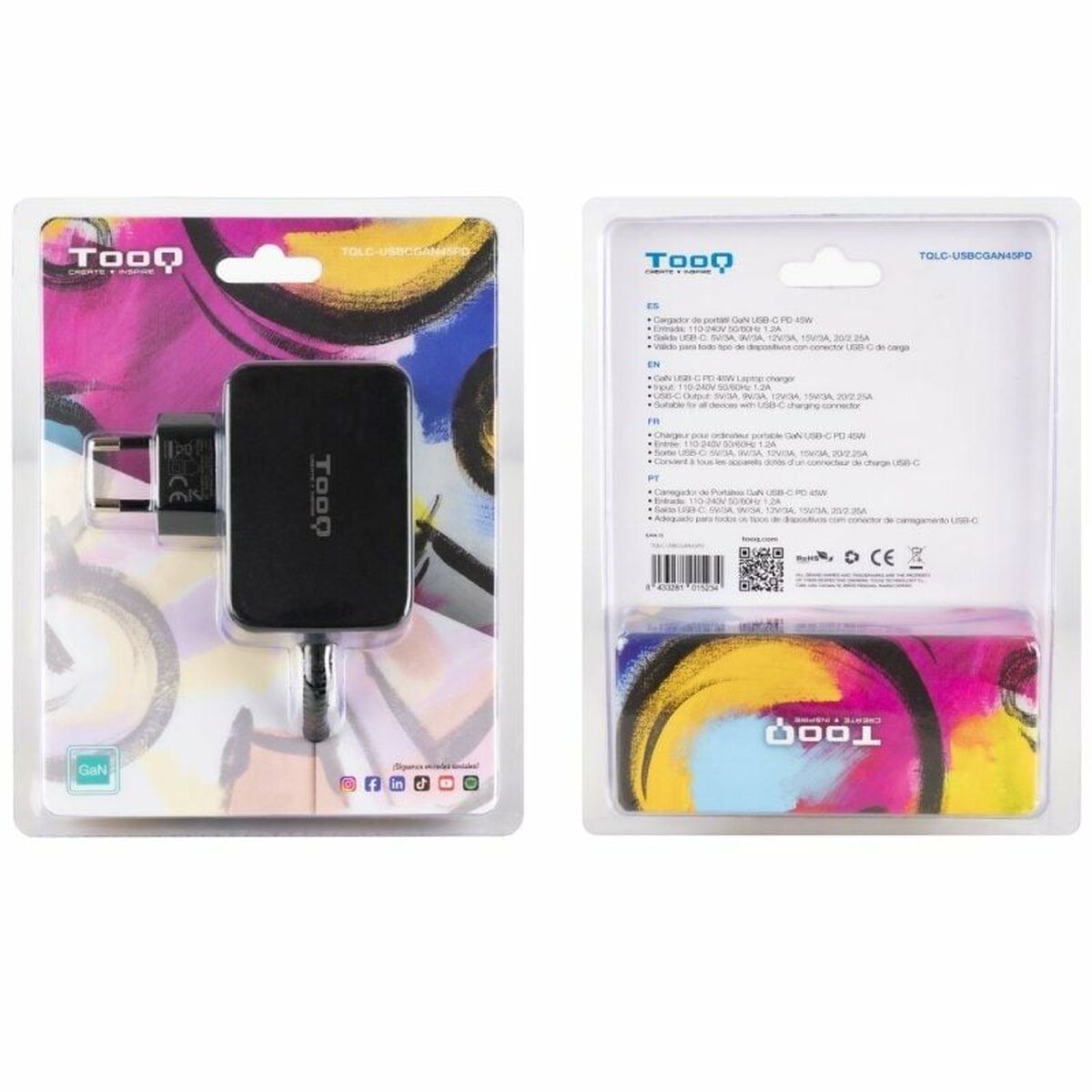 Laptopladdare TooQ TQLC-USBCGAN45PD 45 W - 3