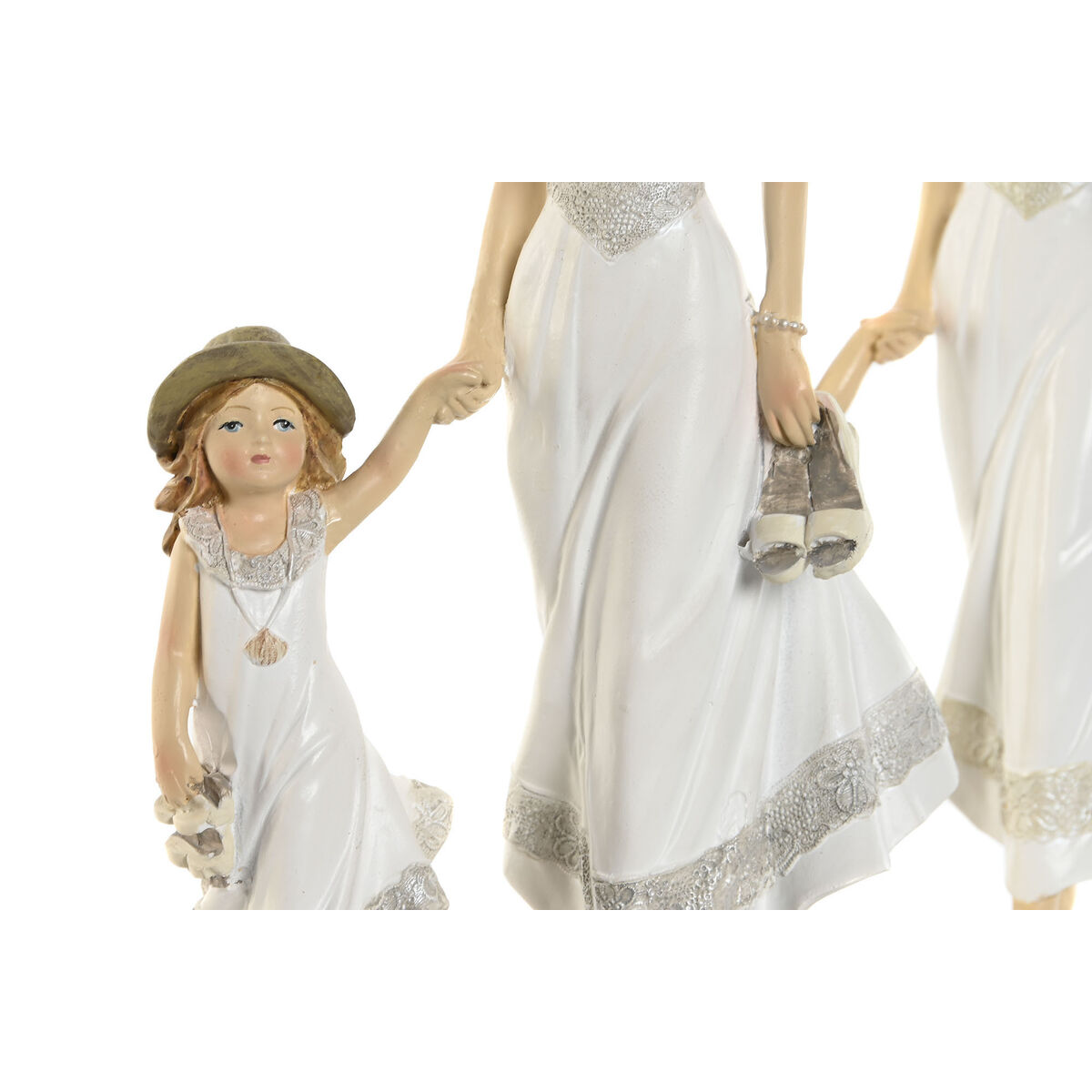 Prydnadsfigur Home ESPRIT Vit Beige 14,5 x 8 x 24,5 cm (2 antal) - 3