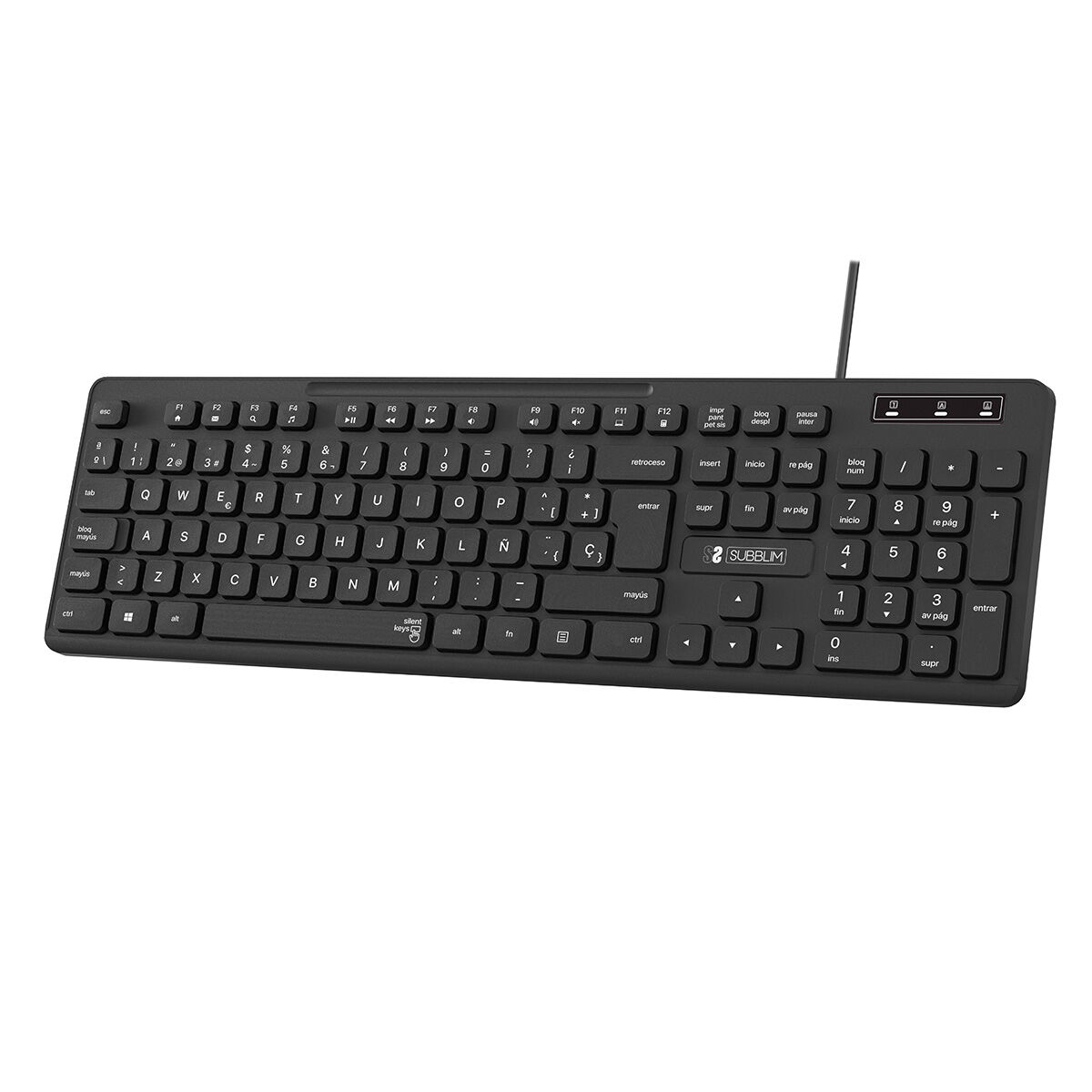 Numeriskt tangentbord Subblim SUBKBC-0SSK50 Svart Qwerty Spanska QWERTY