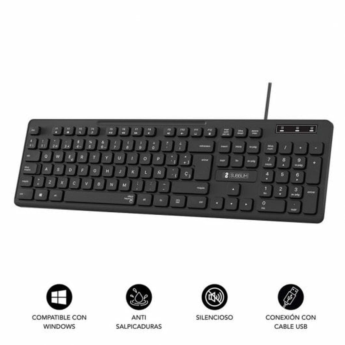 Numeriskt tangentbord Subblim SUBKBC-0SSK50 Svart Qwerty Spanska QWERTY - 2