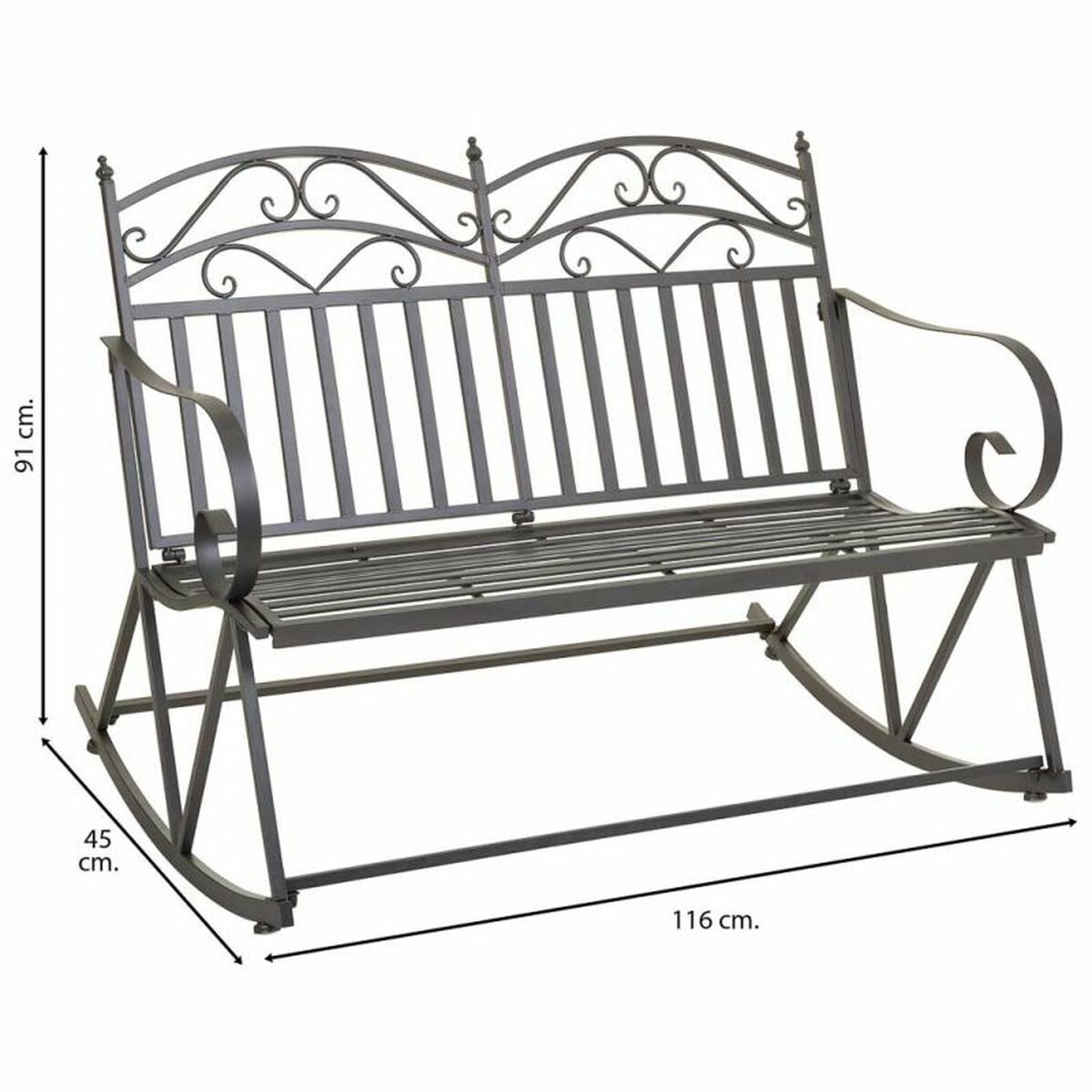 Soffa Alexandra House Living Brun 24 x 48 x 24 cm Gungstol - 3