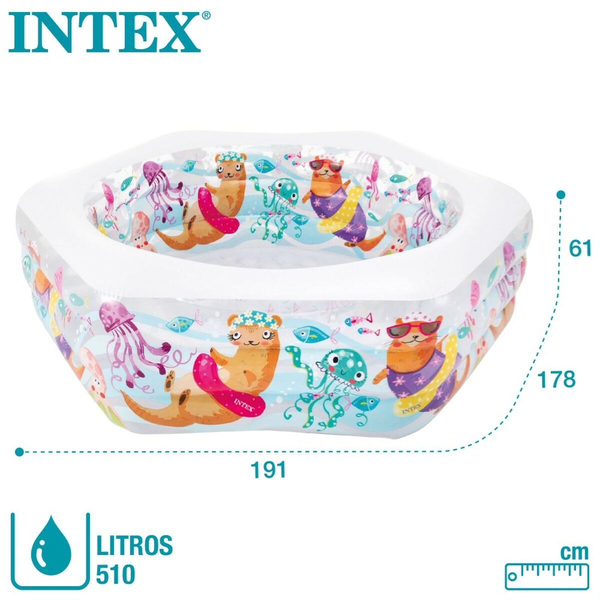 Upplåsbar bassäng   Intex         Vattumannen 191 x 61 x 178 cm - 6