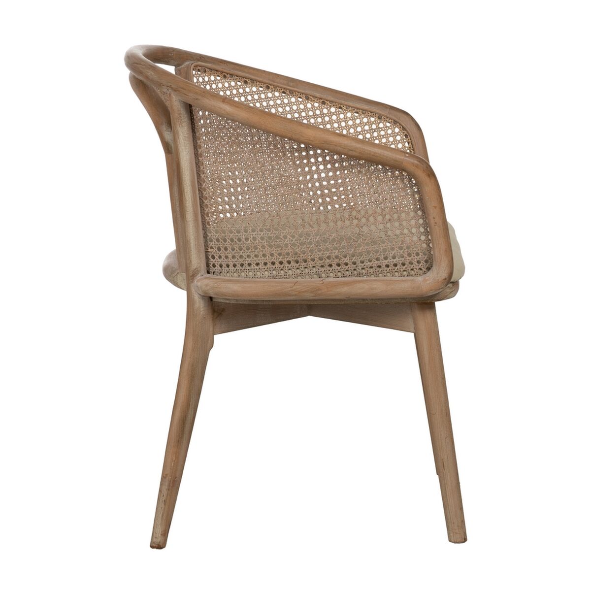 Matsalsstol Beige Naturell Gummiträ Bomull Polyester 59 x 47 x 81 cm - 3