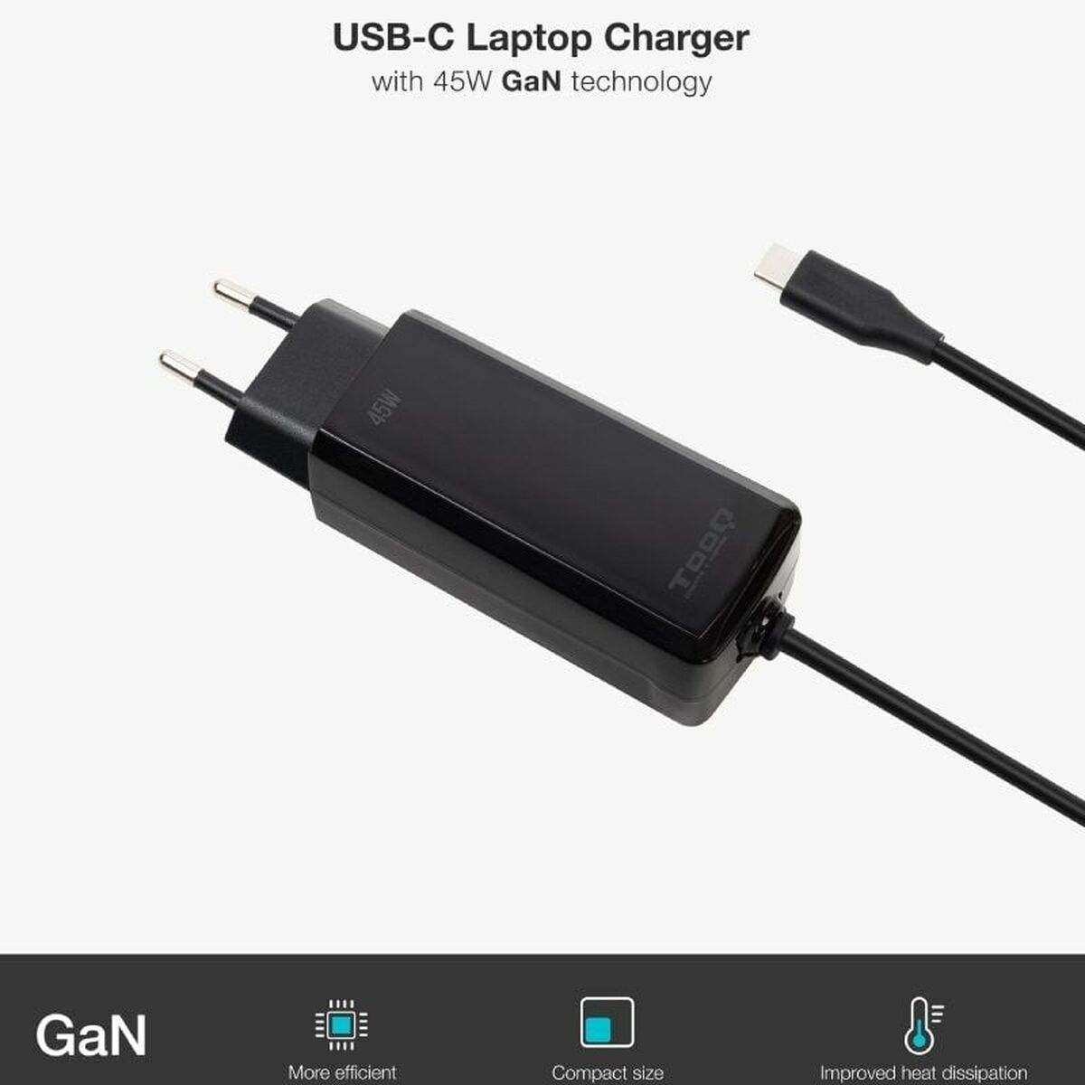Laptopladdare TooQ TQLC-USBCGAN45PD-C 45 W - 3