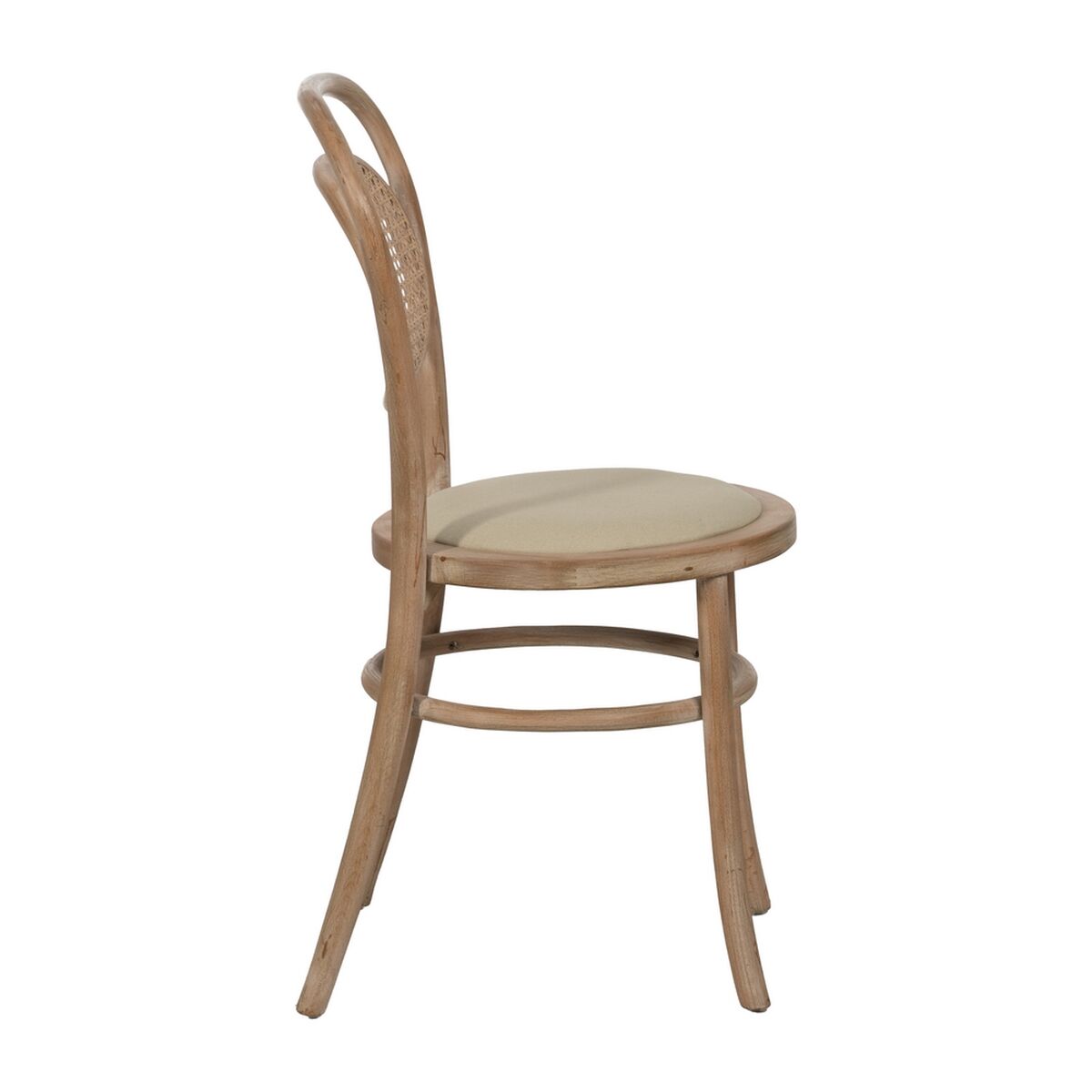 Matsalsstol Beige Naturell Gummiträ Bomull Polyester 41 x 41 x 89 cm - 3