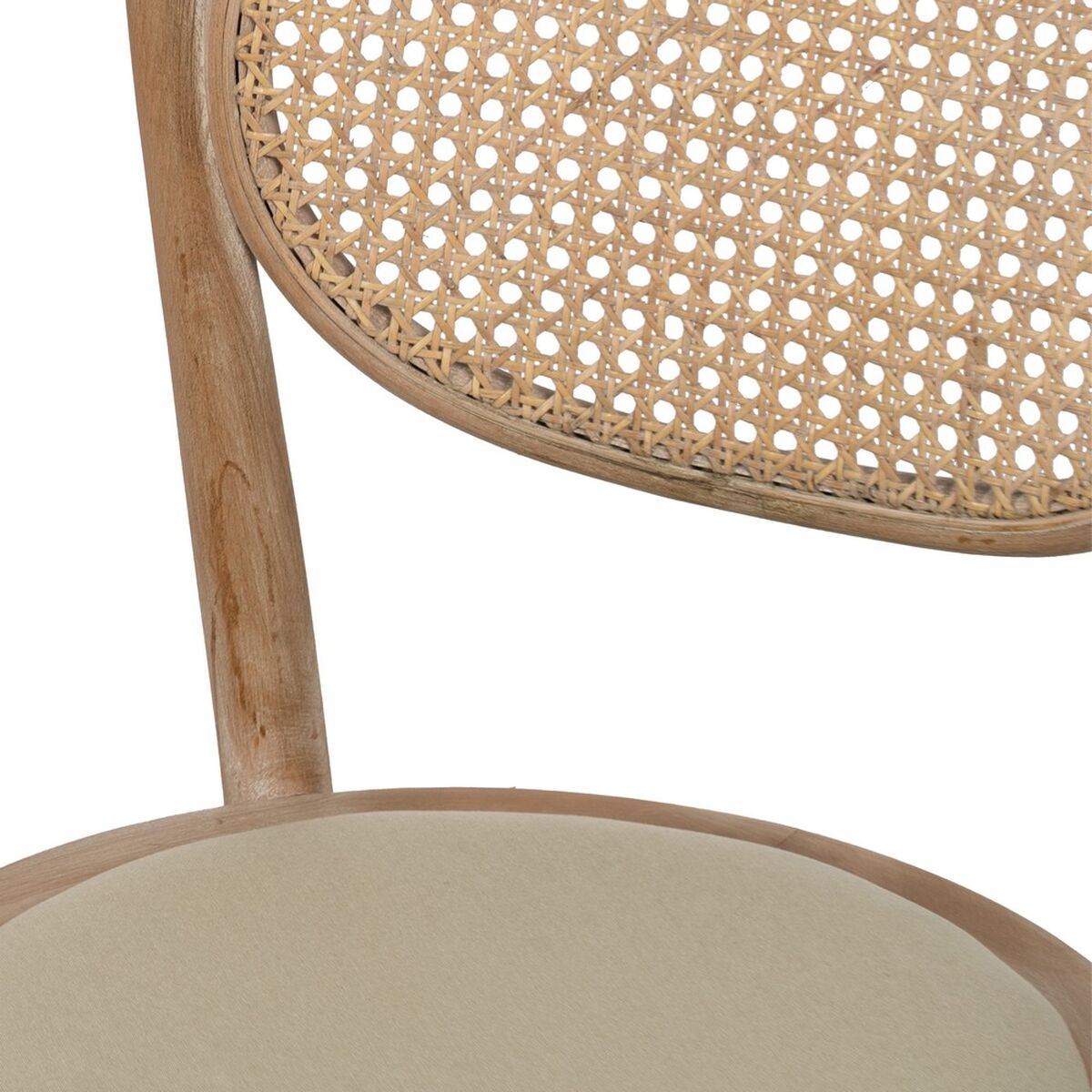 Matsalsstol Beige Naturell Gummiträ Bomull Polyester 41 x 41 x 89 cm - 6