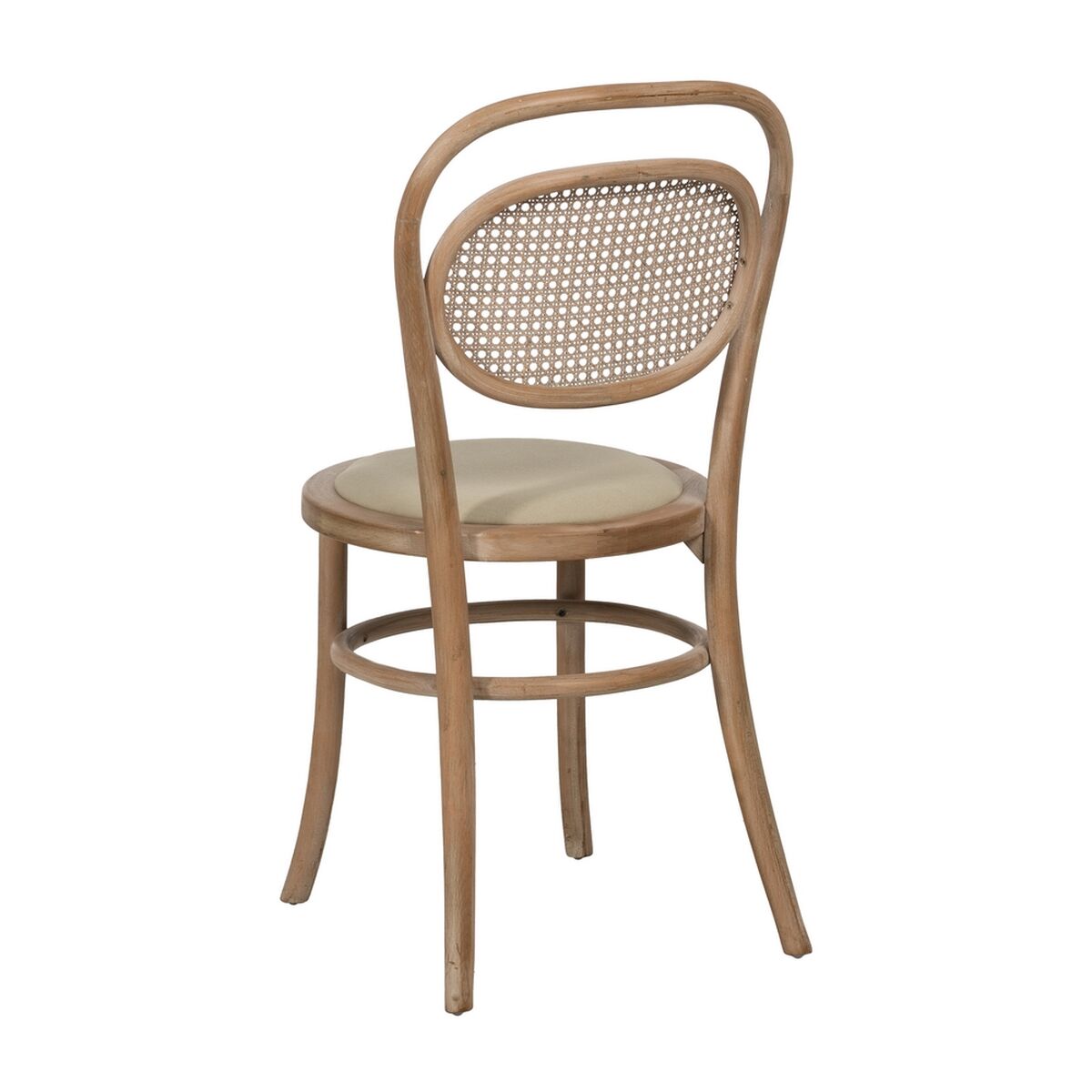 Matsalsstol Beige Naturell Gummiträ Bomull Polyester 41 x 41 x 89 cm - 4