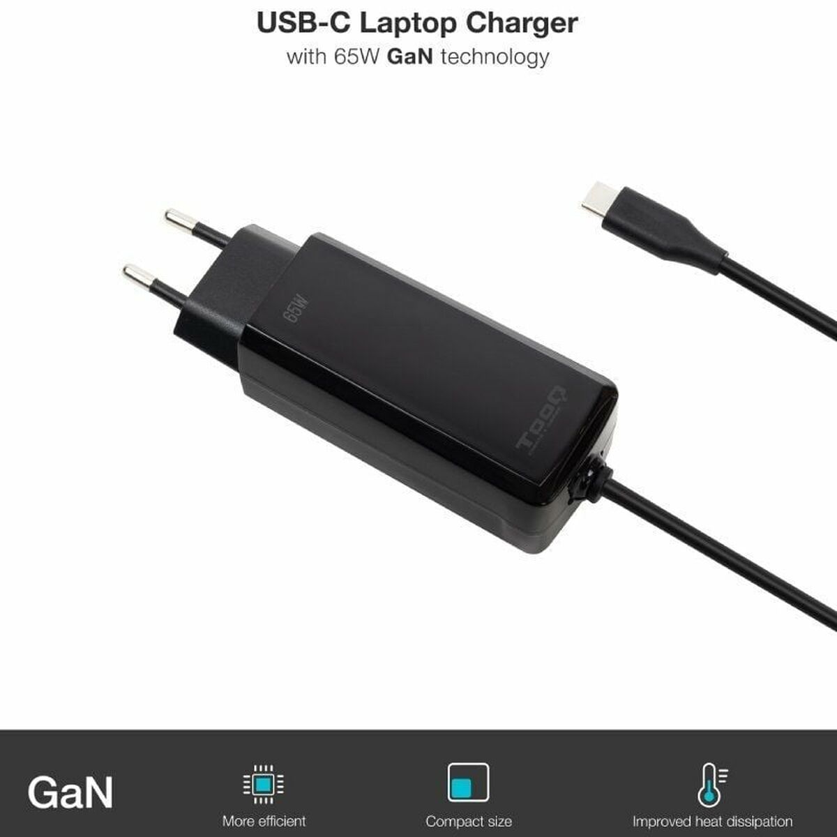 Laptopladdare TooQ TQLC-USBCGAN65PD-C 65 W - 3
