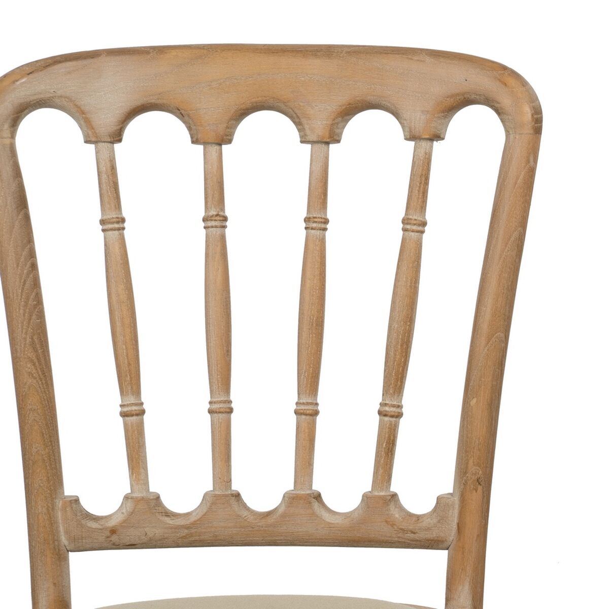 Matsalsstol Beige Naturell Gummiträ Bomull Polyester 45 x 46 x 92 cm - 5