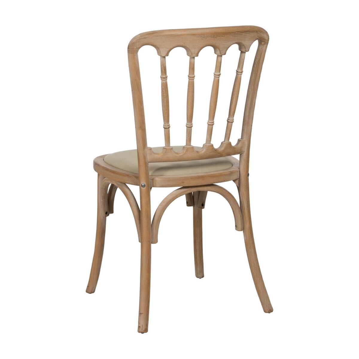 Matsalsstol Beige Naturell Gummiträ Bomull Polyester 45 x 46 x 92 cm - 4