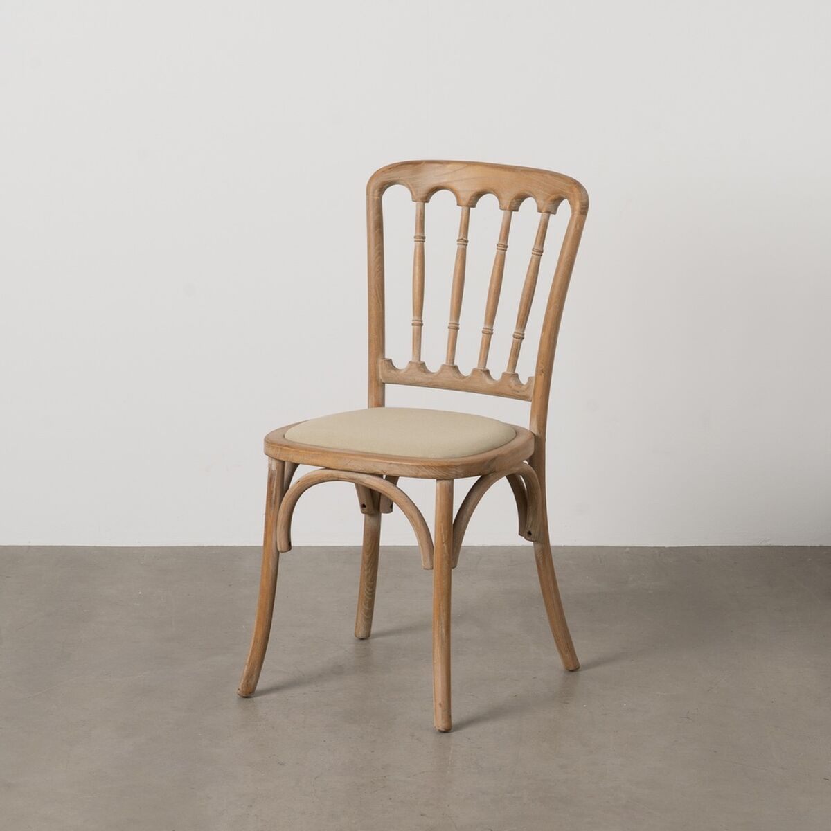 Matsalsstol Beige Naturell Gummiträ Bomull Polyester 45 x 46 x 92 cm - 2