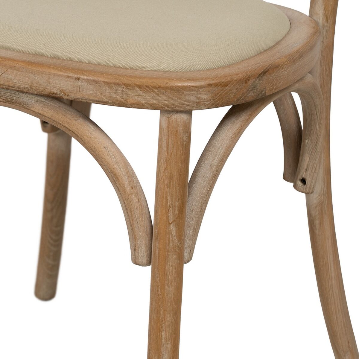 Matsalsstol Beige Naturell Gummiträ Bomull Polyester 45 x 46 x 92 cm - 7
