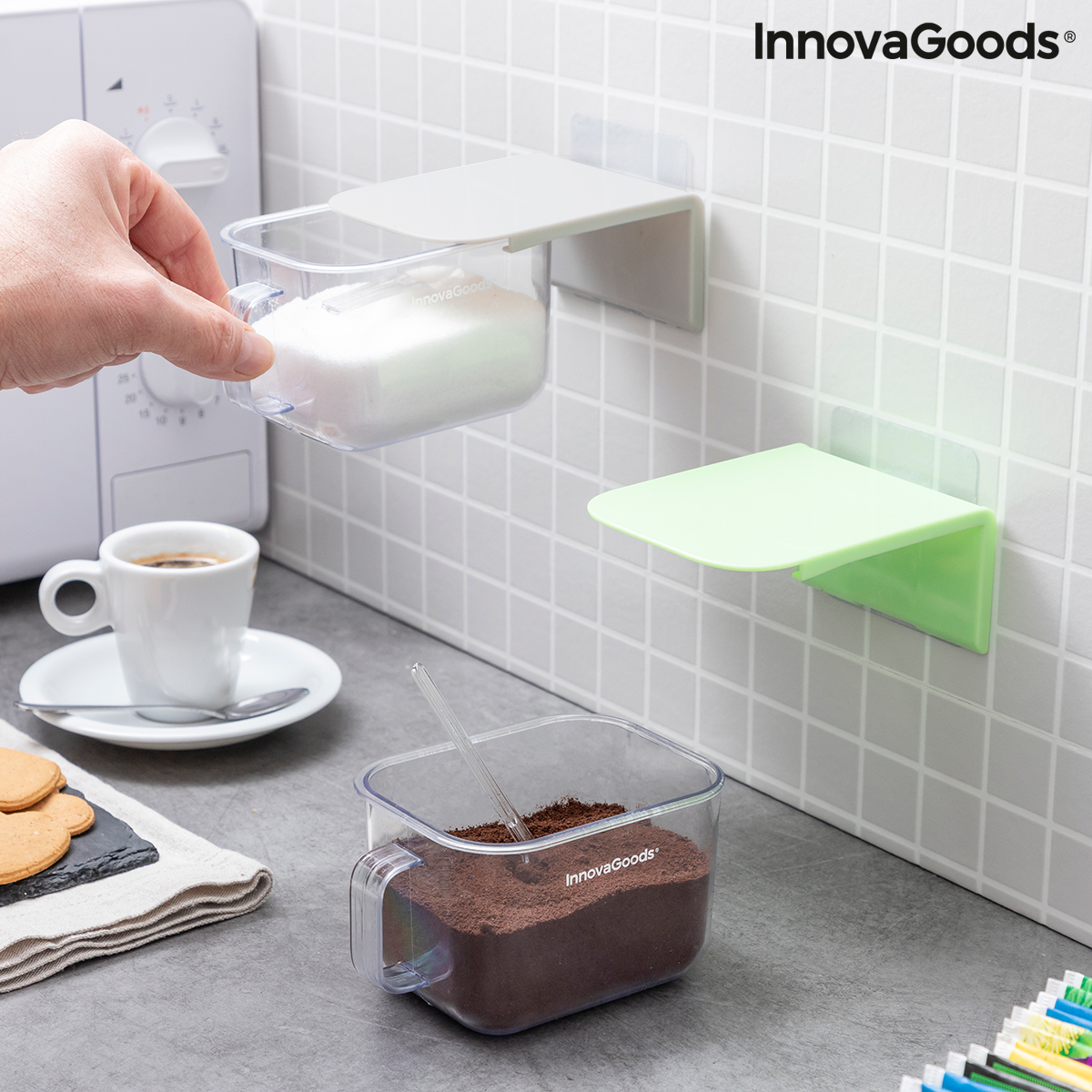Löstagbara Självhäftande Köksbehållare Handstore InnovaGoods 2 antal