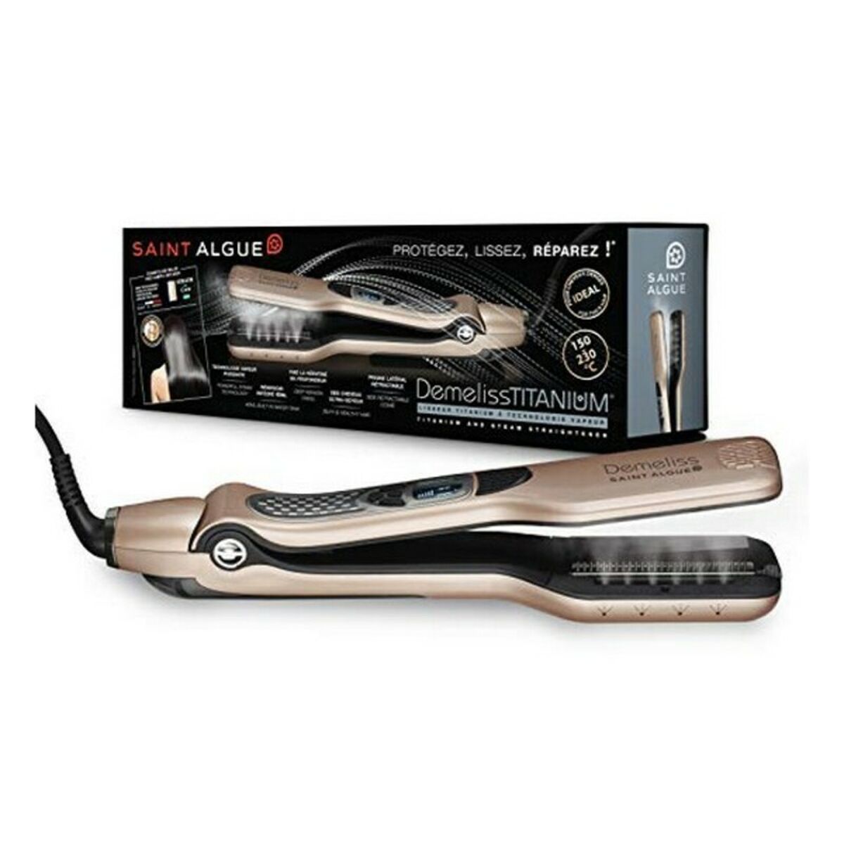 Plattång Demeliss Titanium Saint-Algue Straightener Demeliss Titanium Svart - 2