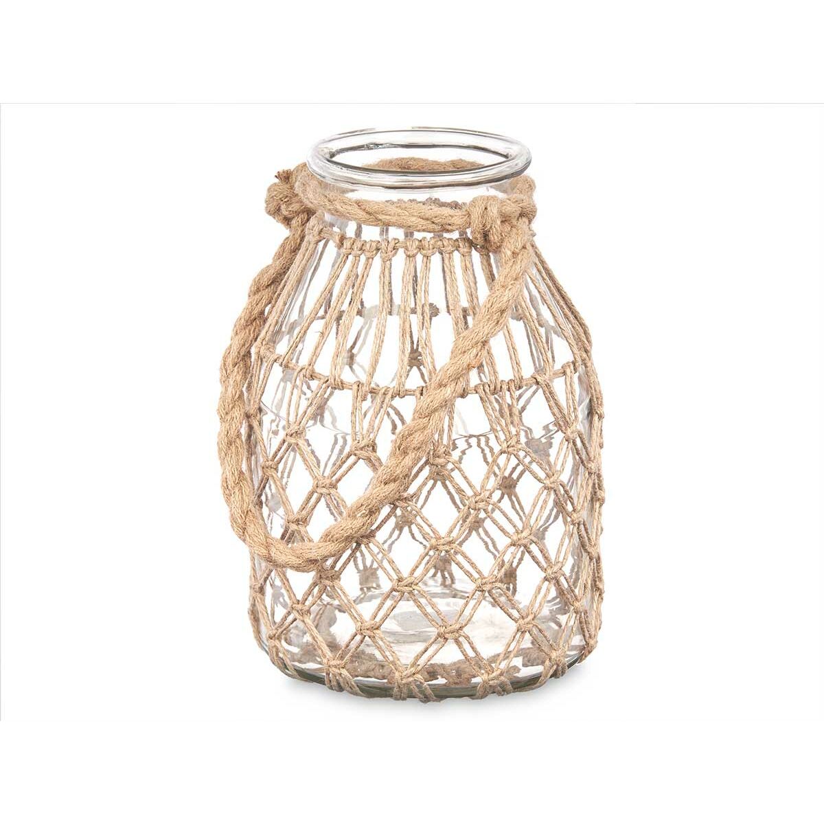 Ljusstakar Gift Decor Transparent Naturell Glas Snöre 17 x 25 cm 17 x 25 x 17 cm Burk (4 antal) - 5