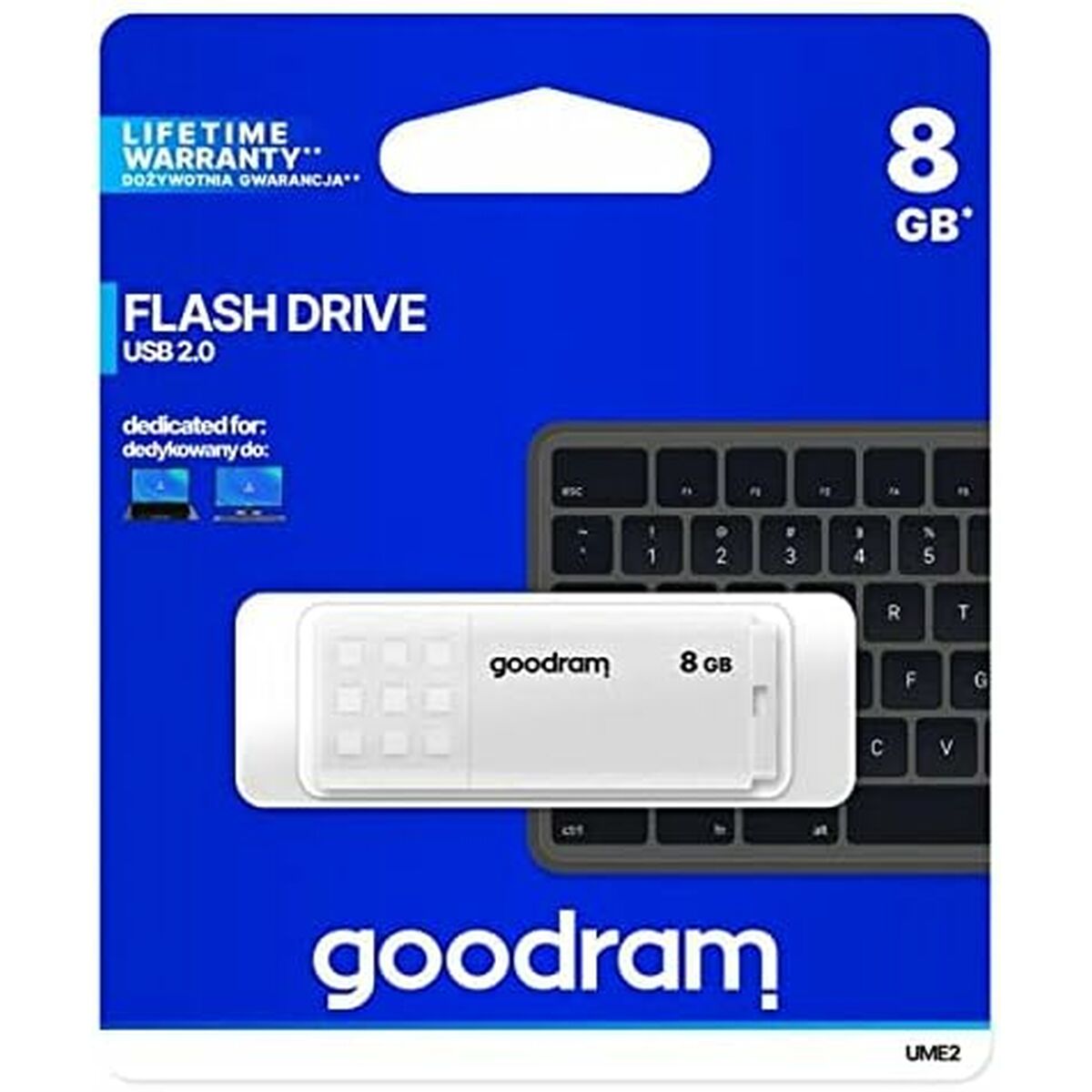 USB-minne GoodRam UME2 USB 2.0 20 Mb/s Vit 8 GB - 5