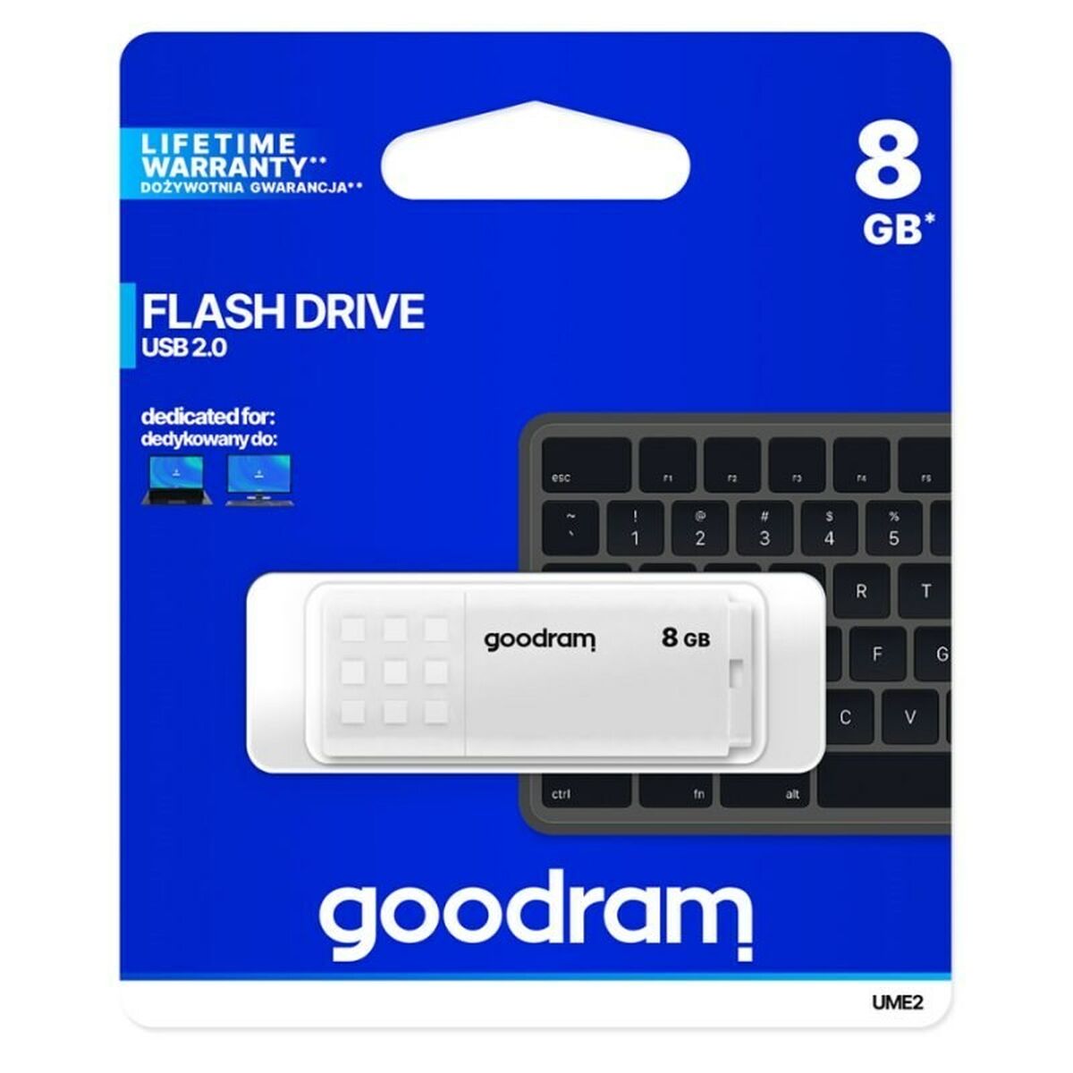 USB-minne GoodRam UME2 USB 2.0 20 Mb/s Vit 8 GB - 2